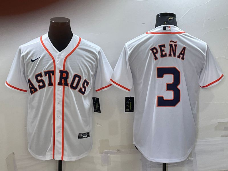 Men Houston Astros #3 Pena White Game Nike 2022 MLB Jerseys->houston astros->MLB Jersey